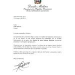 Presidencia de la República envía carta de condolencias a Felucho&nbsp;Jiménez